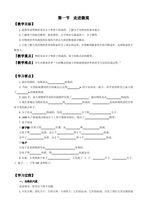 新沪科版八年级物理全一册《十一章 小粒子与大宇宙  第一节 走进微观》教案_7