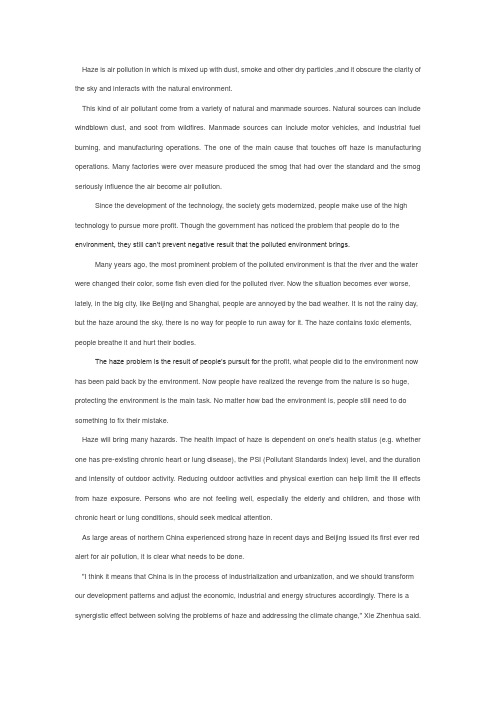 环境化学课件AboutHaze