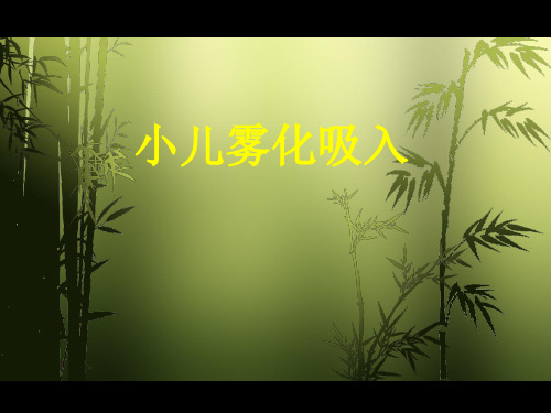 小儿雾化吸入护理PPT课件