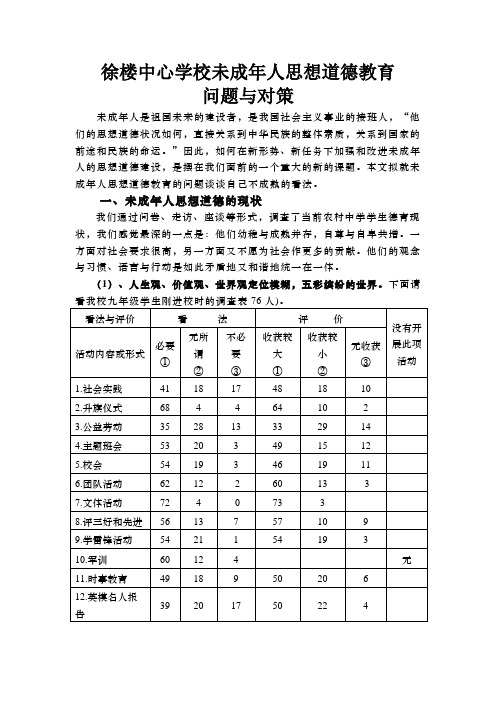 当前未成年人思想道德教育问题与对策