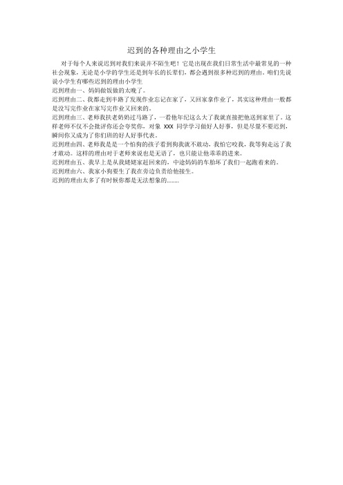 迟到的各种理由之小学生