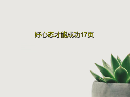 好心态才能成功17页共19页PPT