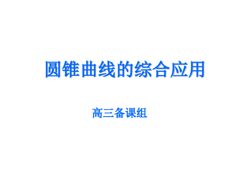 高三数学圆锥曲线的综合(2019年9月整理)