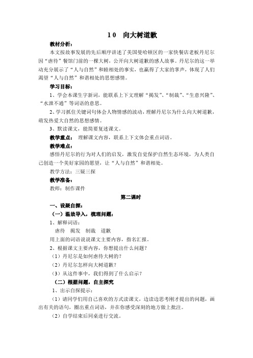《向大树道歉》教案