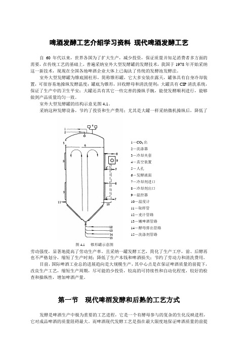 啤酒发酵工艺介绍学习资料现代啤酒发酵工艺