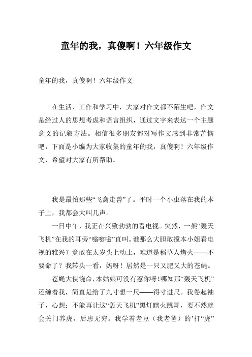 童年的我,真傻啊!六年级作文