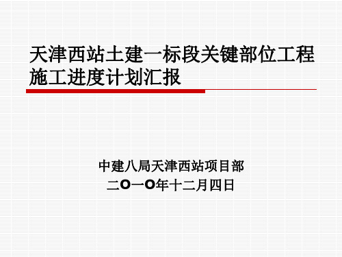 天津西站土建一标段关键部位工程施工汇报 