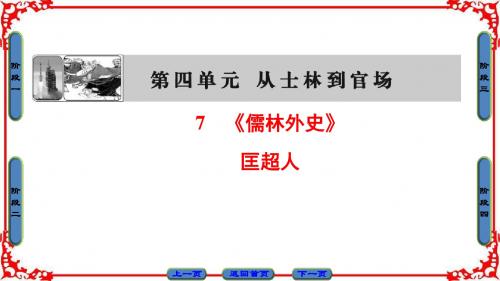 高中语文人教版选修中国小说欣赏课件 第四单元 从士林到官场 7 《儒林外史》