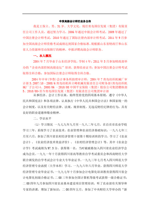 高级会计师业务自传01