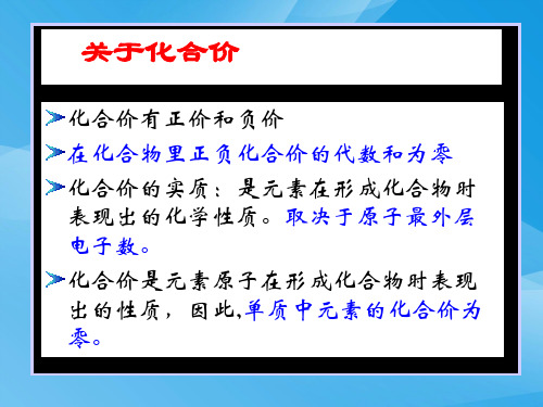 有关化合价PPT课件 人教版优质课件