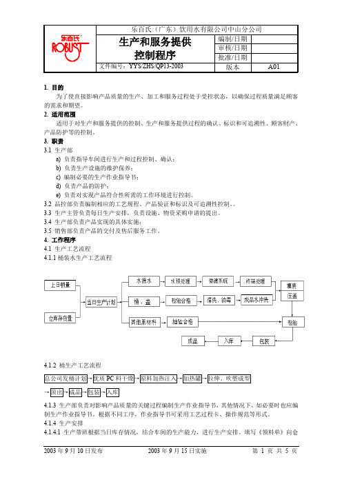 最新最全生产和服务提供控制程序QP13