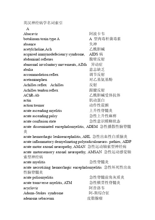 精神病学专业词汇中英文[整理版]