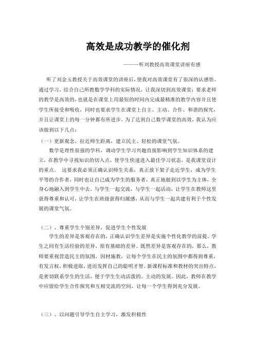 高效是成功教学的催化剂