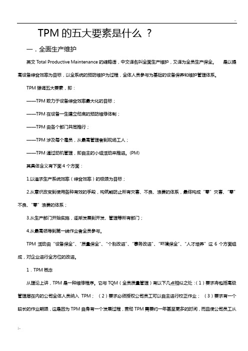 TPM的五大要素