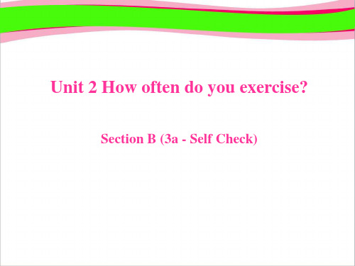 Unit 2 How often do you exerciseSectionB 3a-self check