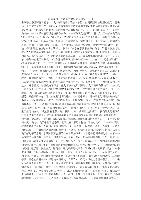 语文复习小学语文毕业班复习辅导——句