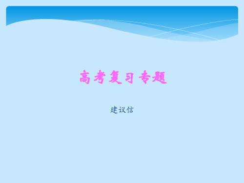 [实用参考]高中英语作文写作—如何写建议信(简洁版).ppt