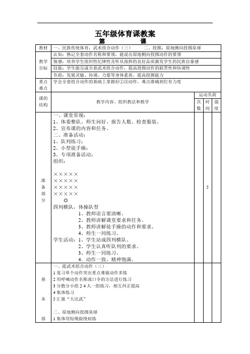 民族传统体育：武术组合动作(三)