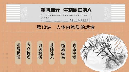 人教版生物中考复习《人体内物质的运输》课件