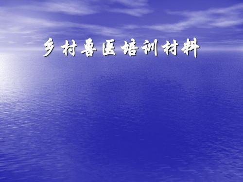 乡村兽医培训 ppt课件