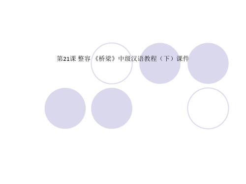 第21课 整容 《桥梁》中级汉语教程(下)课件