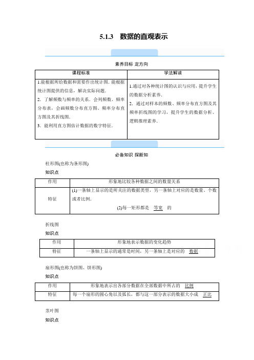 (新教材)2021版高中数学人教B版必修第二册学案：5.1.3 数据的直观表示 (含解析)