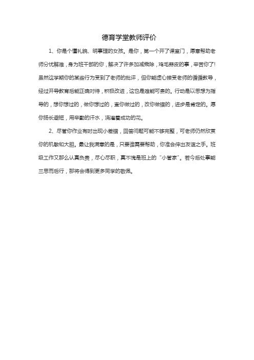 德育学堂教师评价