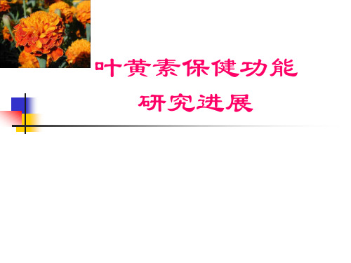 叶黄素保健功能研究进展