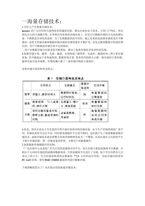 海量存储技术,缓存,双击热备