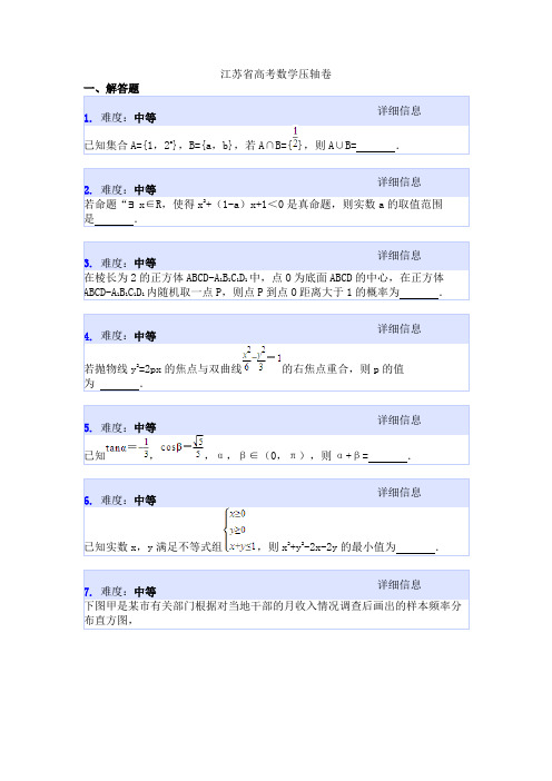江苏省高考数学压轴卷