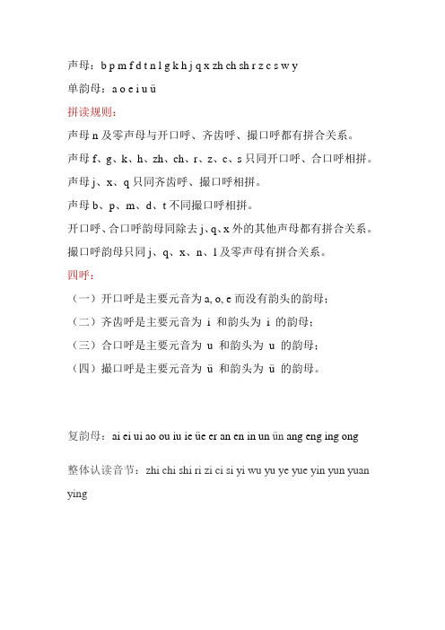 对外汉语 拼音知识