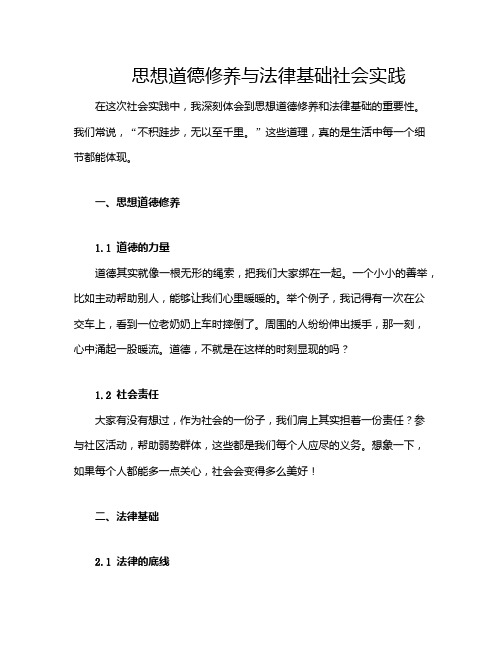 思想道德修养与法律基础社会实践