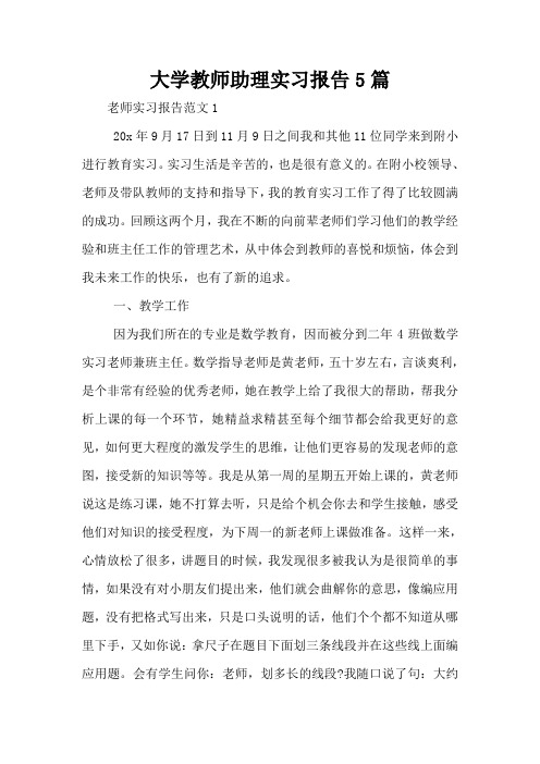 大学教师助理实习报告5篇
