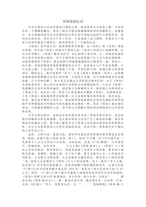 对周易的认识周易期末作业