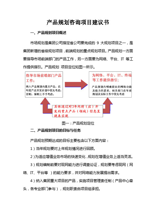 产品规划咨询项目建议书