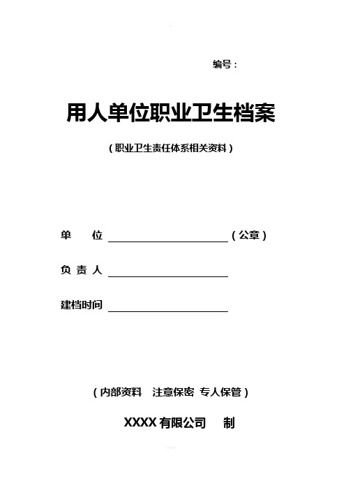 职业卫生责任体系(附填表说明)