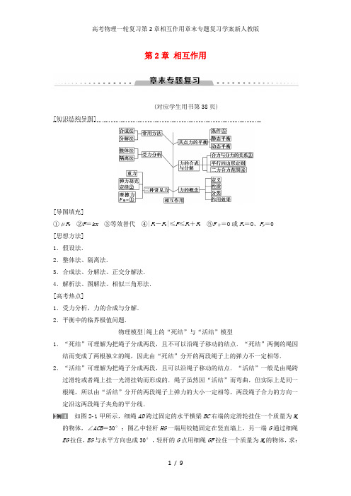 高考物理一轮复习第2章相互作用章末专题复习学案新人教版