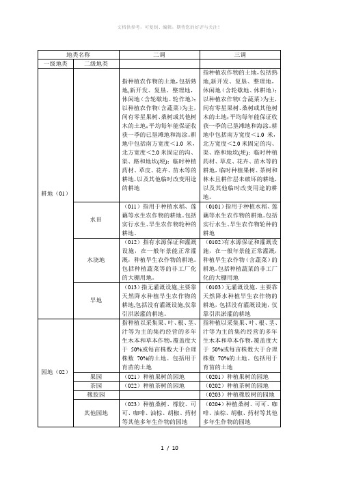 二调和三调地类变化对比