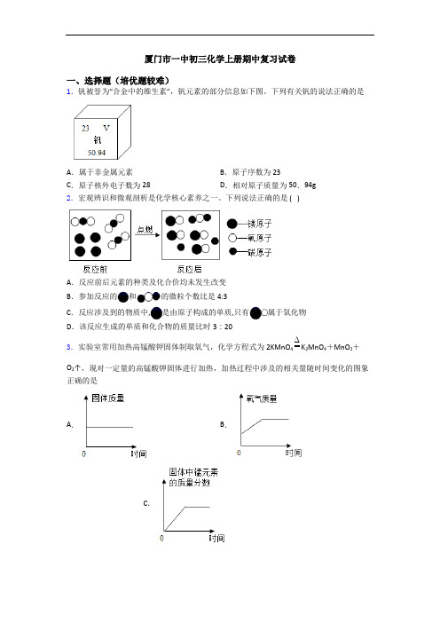 厦门市一中初三化学上册期中复习试卷