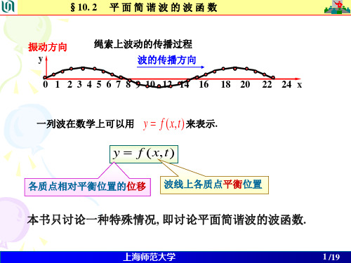 大学物理第 10 章 第 2 次课 -- 简谐波函数 波的能量