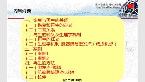 中小学生运动训练后恢复与再生方法精讲PPT课件