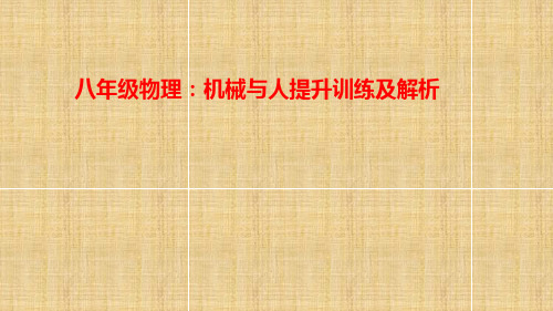 八年级物理：机械与人提升训练及解析(中考水平)
