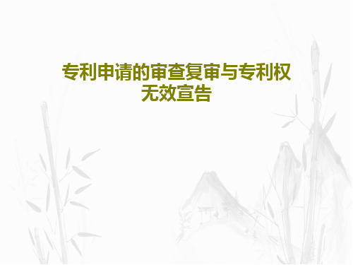 专利申请的审查复审与专利权无效宣告共114页