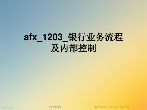 afx1203银行业务流程及内部控制