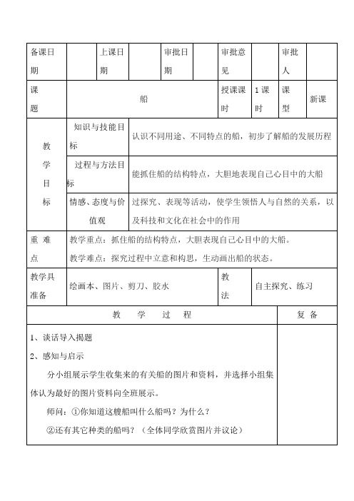 一年级美术下册教案人美版(全册)
