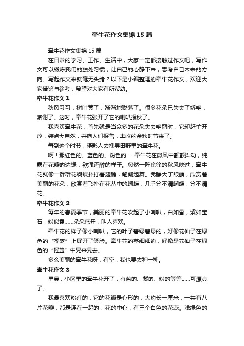 牵牛花作文集锦15篇