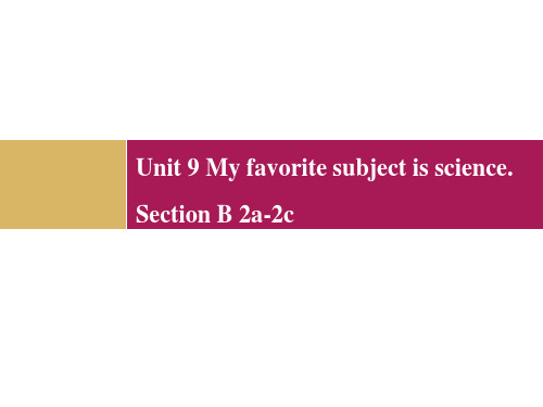 人教新目标七年级上册Unit 9 Section B 2a-2c英语优质课
