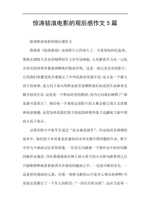 惊涛骇浪电影的观后感作文5篇