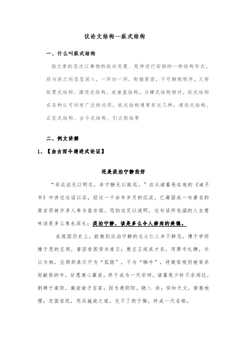 议论文结构--纵式结构素材