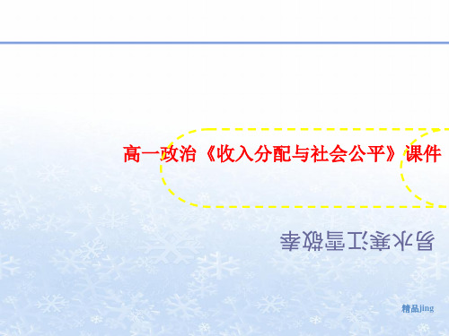 高一政治《收入分配与讲义社会公平》课件